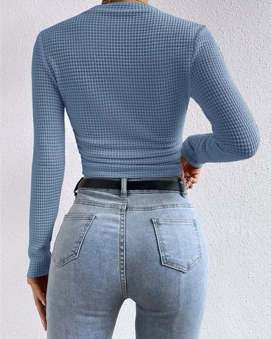 Top Slim Fit Veelzijdig Lange Mouw