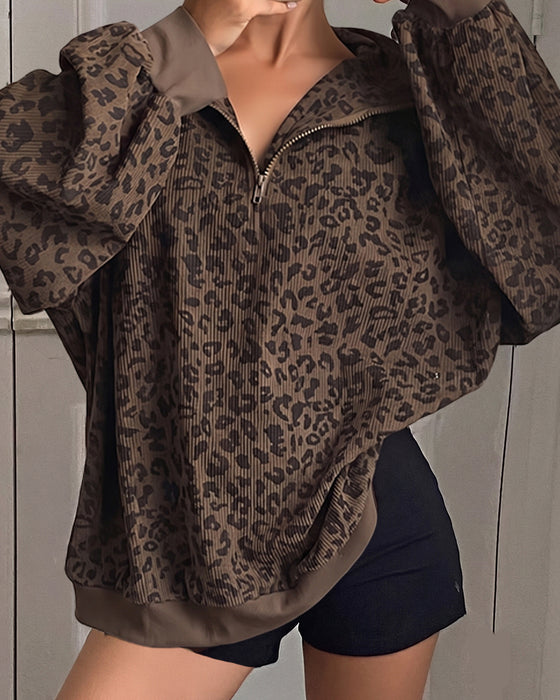 Sweatshirt Luipaardprint Lange Mouwen