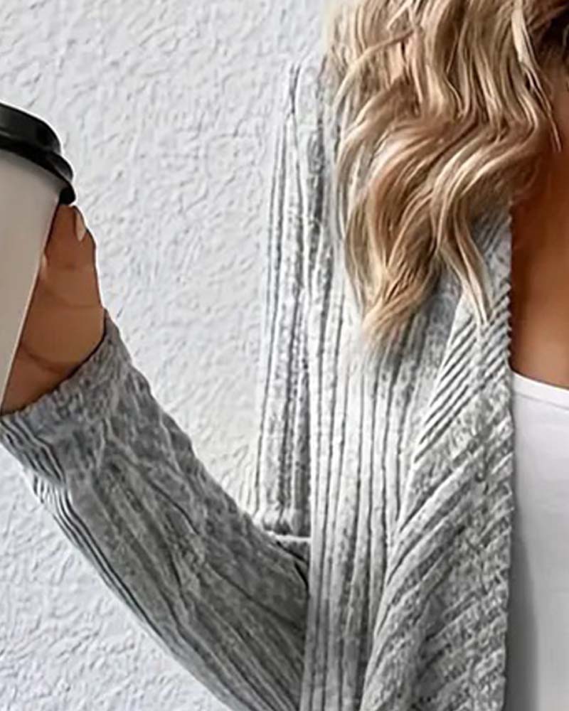 Cardigan Casual Effen Onregelmatig
