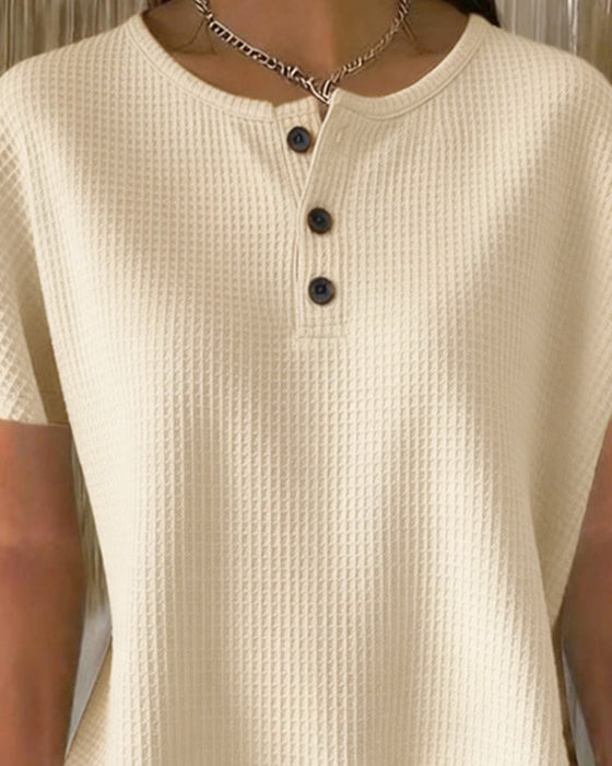T-shirt Geknoopt V-hals Casual