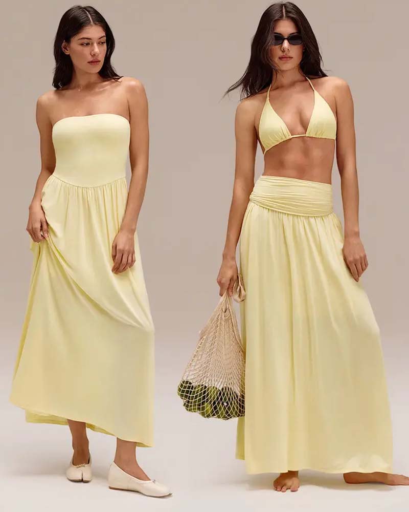 Jurk Convertible Mouwloos Taille-Cinchend