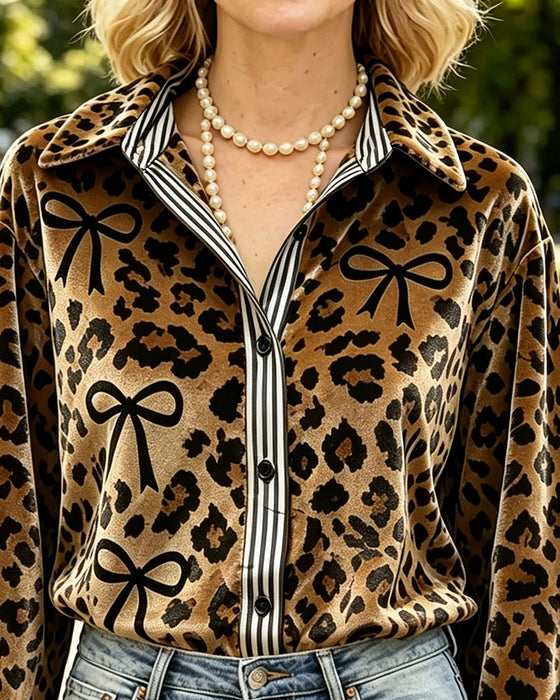 Blouse Luipaard Print Strik
