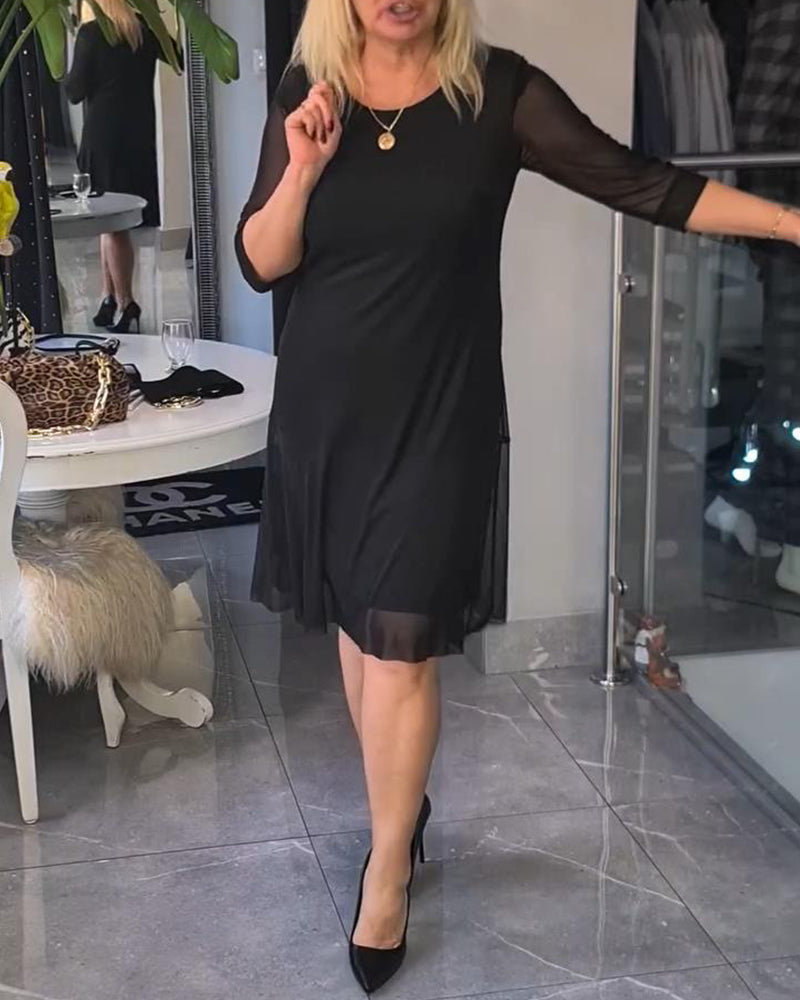 Transparante En Modieuze Effen Jurk