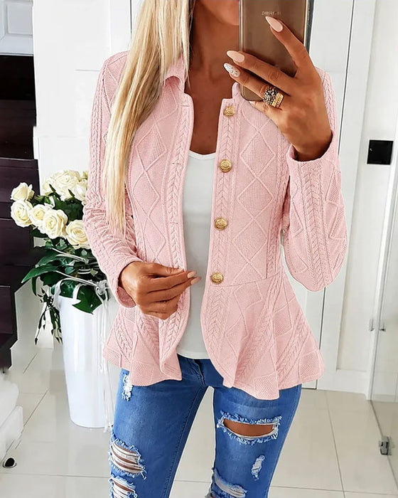 Jas Knoop Casual Effen