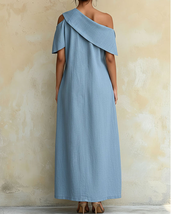 Jurk Off-Schouder Split Lang