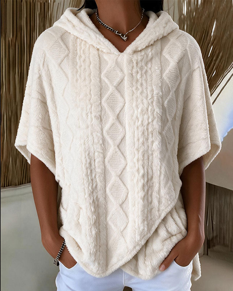 Hoodie Met Capuchon Ellebooglange Mouw Los Argyle