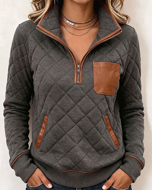 Sweatshirt Argyle Half Rits Kraag