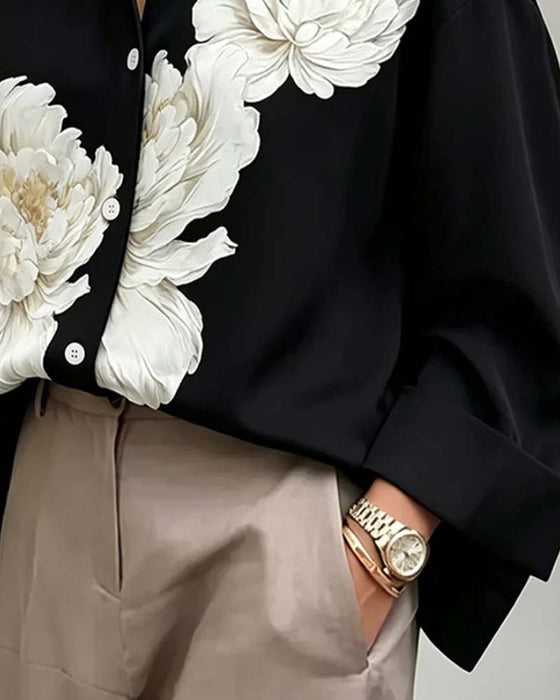 Overhemd Bloemen Print Slag