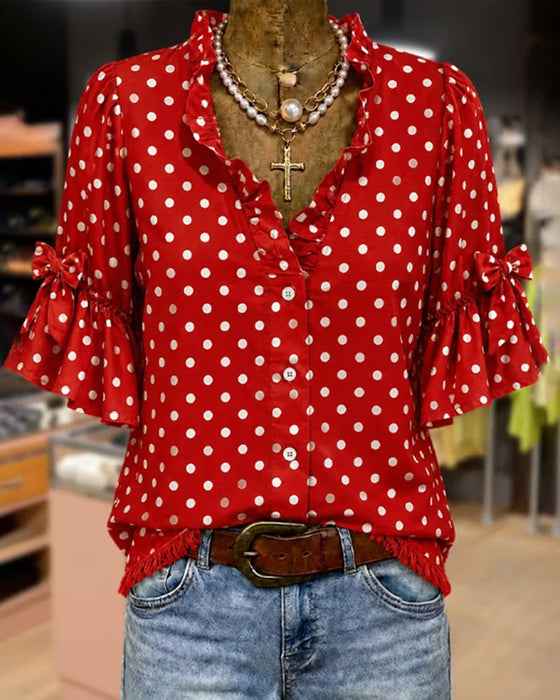 Shirt Stip Ruffle Stri k