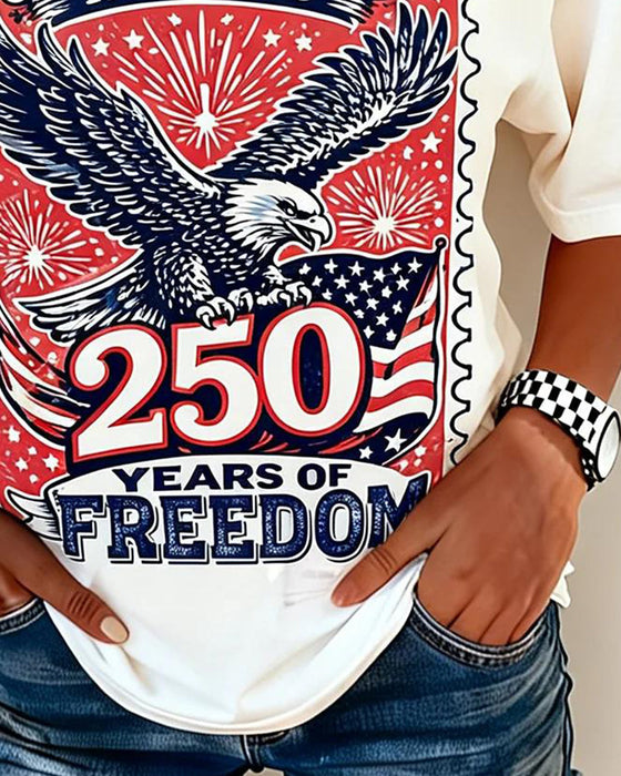 T-Shirt Ronde Hals Eagle Print