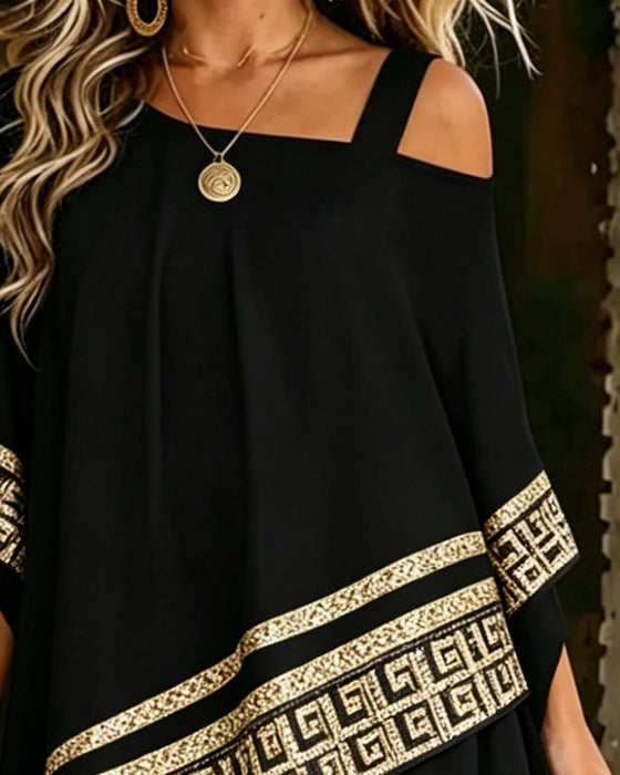 Blouse Schouderloos Mode Asymmetrisch