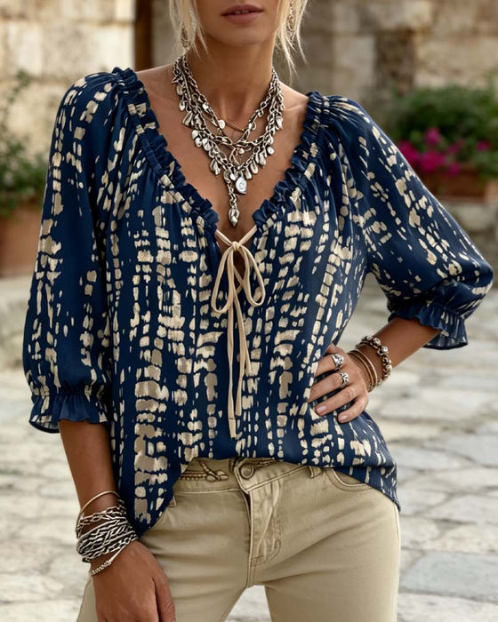 Blouse Bohemian Ruffle Strik