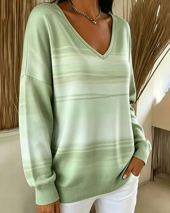 Sweatshirts V-Hals Lange Mouw Ombre