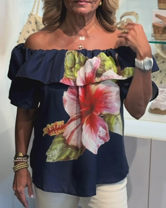 Blouse Bloemenprint Off Shoulder
