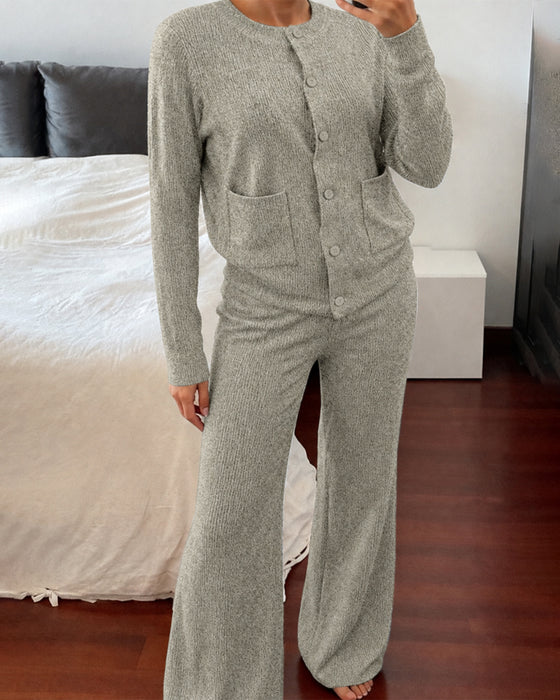 Set Casual Effen Kleur Tweedelig