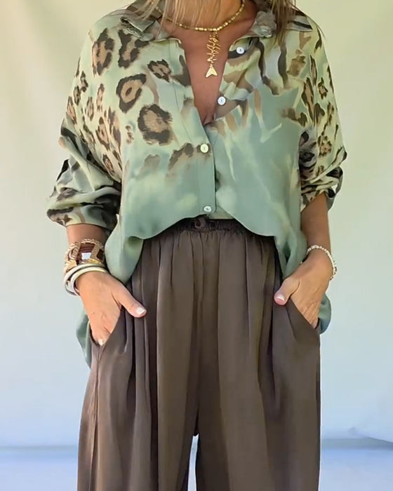 Overhemd Chic Met Leopardprint En Kraag