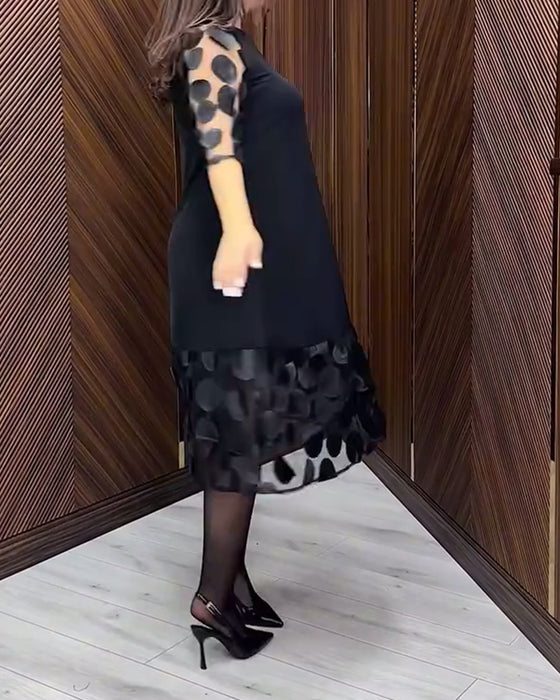 Jurk Gaas Stiksel Modieus Ronde Hals