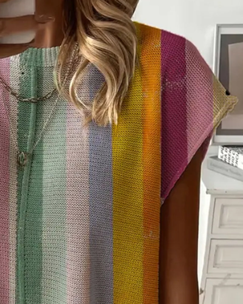 Pullover Met Stippen Regenboogstrepen