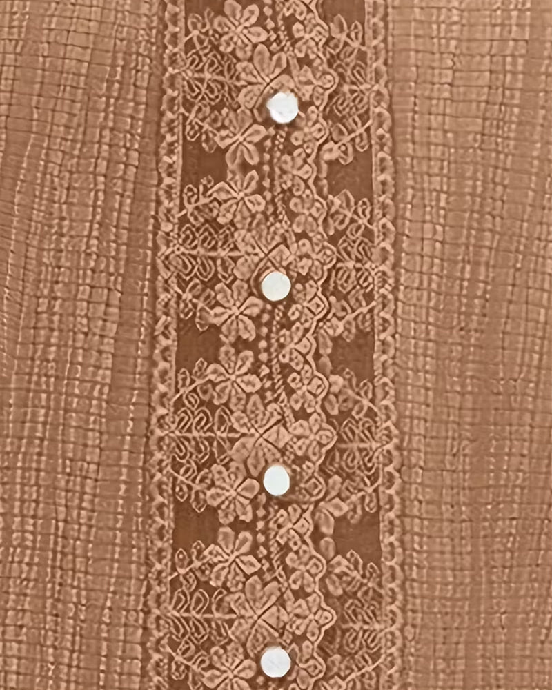 Blouse Kant Patchwork V-Hals Pof Mouw