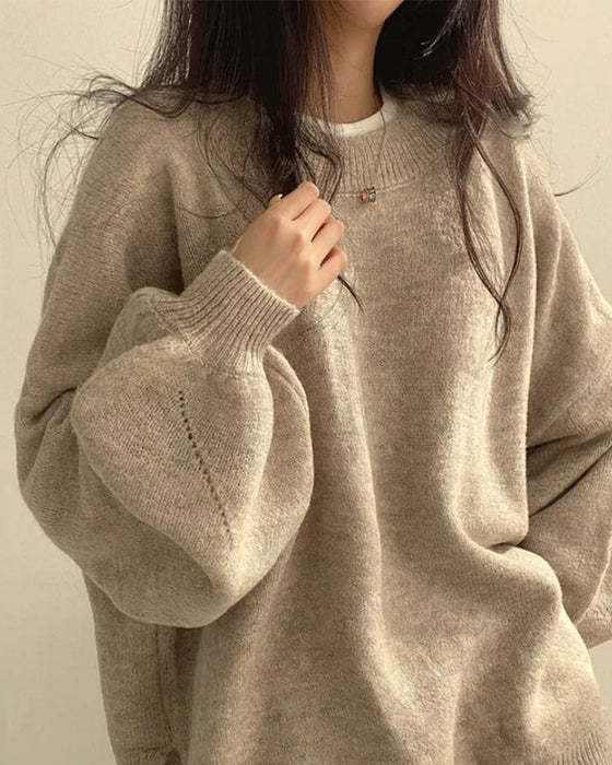 Pullover Rondhals Zijkant Split