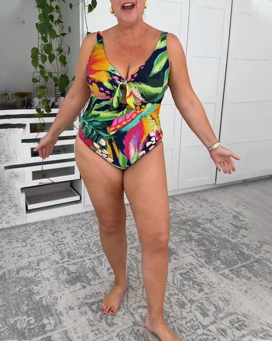 Badpak Eendelig Bladerenprint