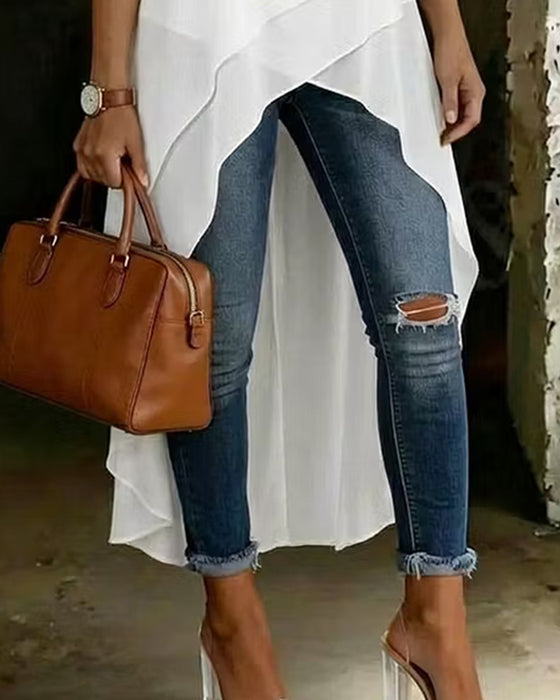Blouse Onregelmatig Dubbele Laag