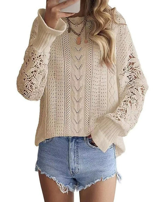 Pullover Effen Kleur Ronde Hals