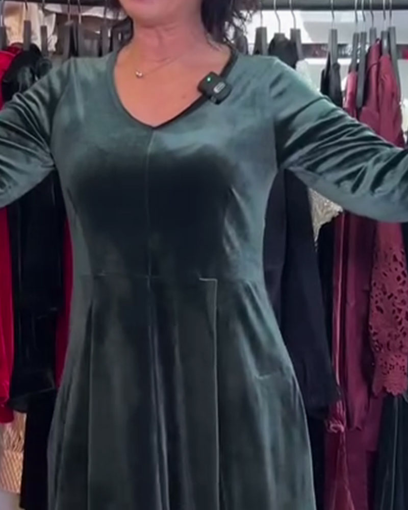 Maxijurk Van Fluweel Met V-Hals