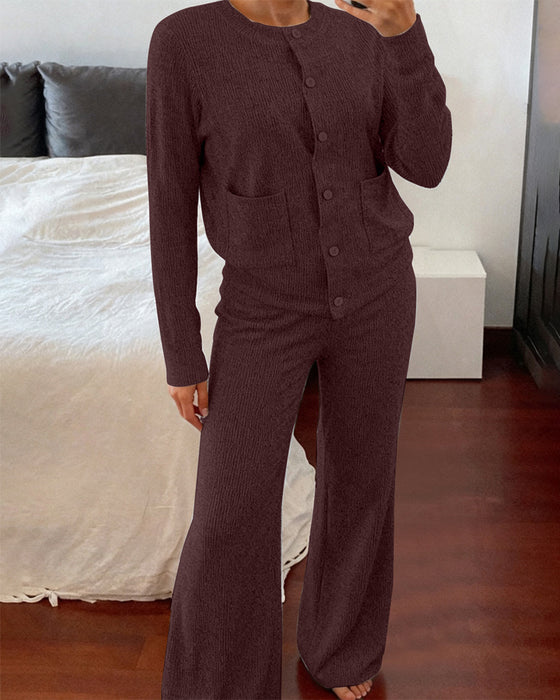 Set Casual Effen Kleur Tweedelig