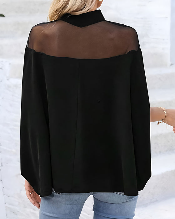 Blouse Doorzichtig Cold Shoulder Dolmanmouw