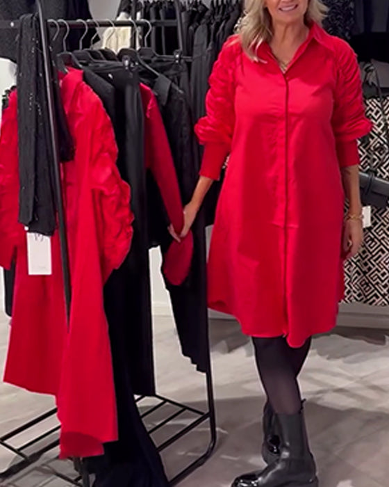 Jurk Kraag Mode Shirt