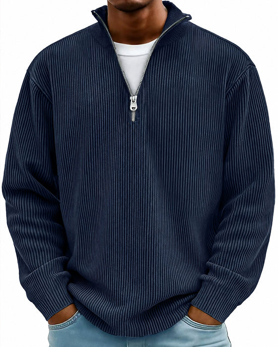 Heren Sweatshirt Rits Kraag Lange Mouw