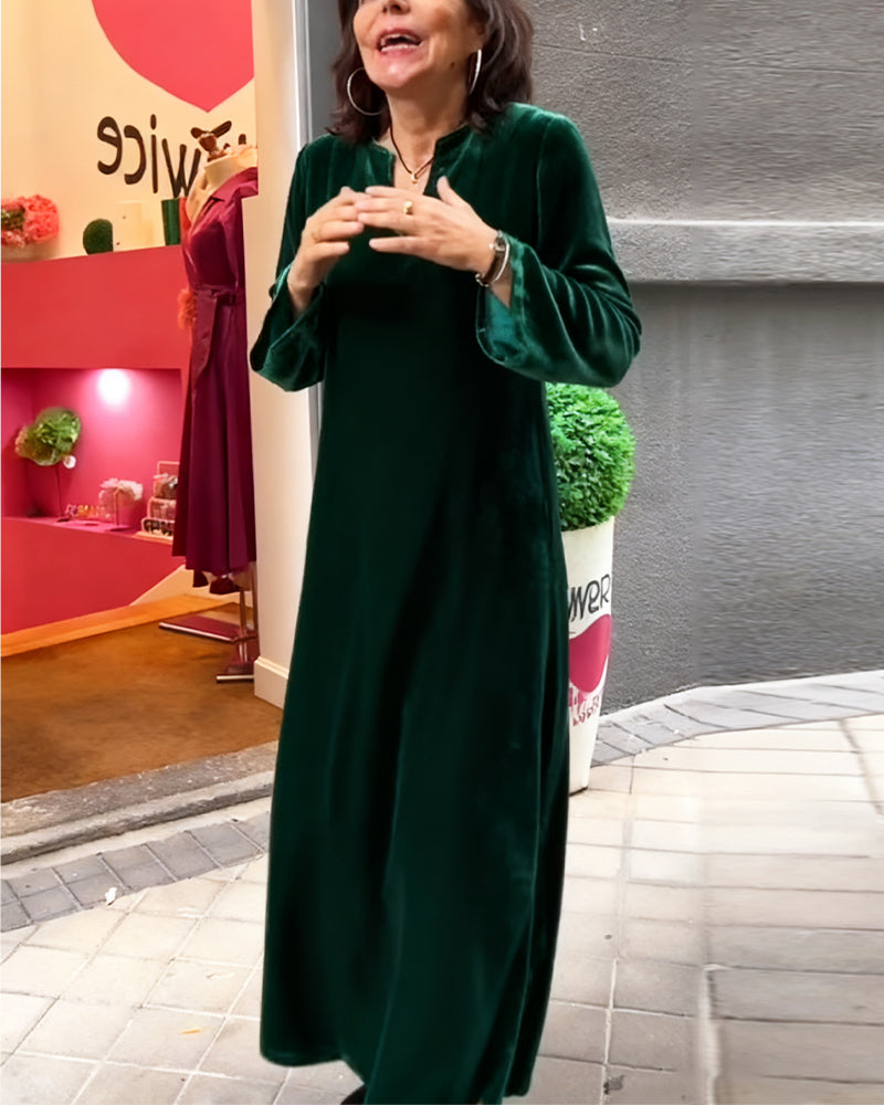 Modieuze Effen Kleur Wijde Jurk