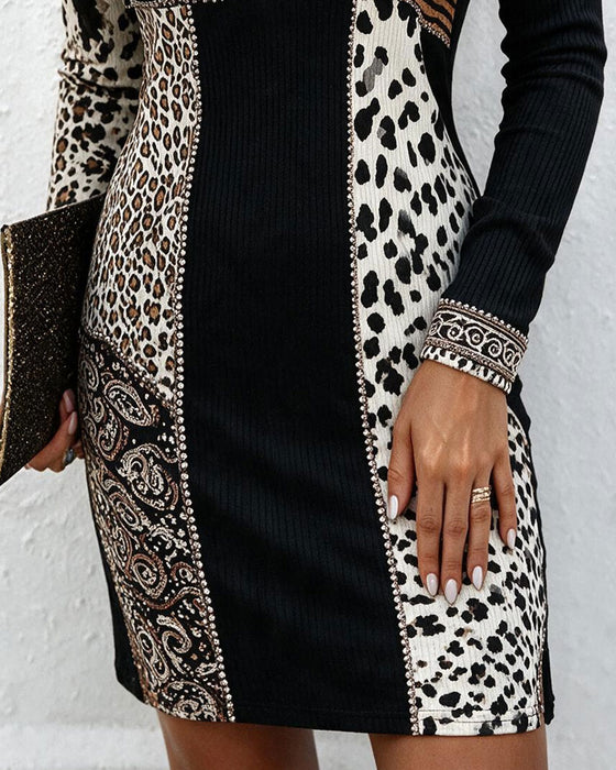 Jurk Met Capuchon Luipaardprint Rits