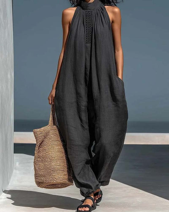 Jumpsuit Halter Hals Mouwloos