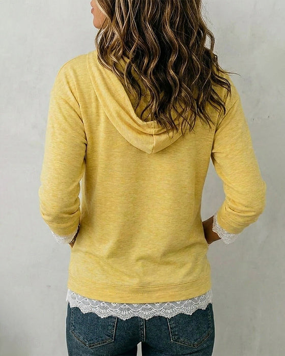 Hoodie Effen Casual Lange Mouw