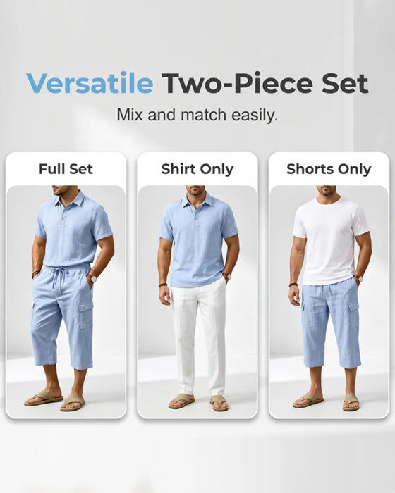 Set Polo Top Capri Broek