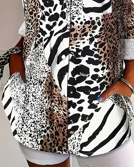 Blouse Zebra En Luipaard Print Los