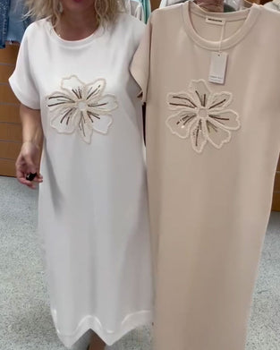 Jurk Paillet Geborduurd Casual