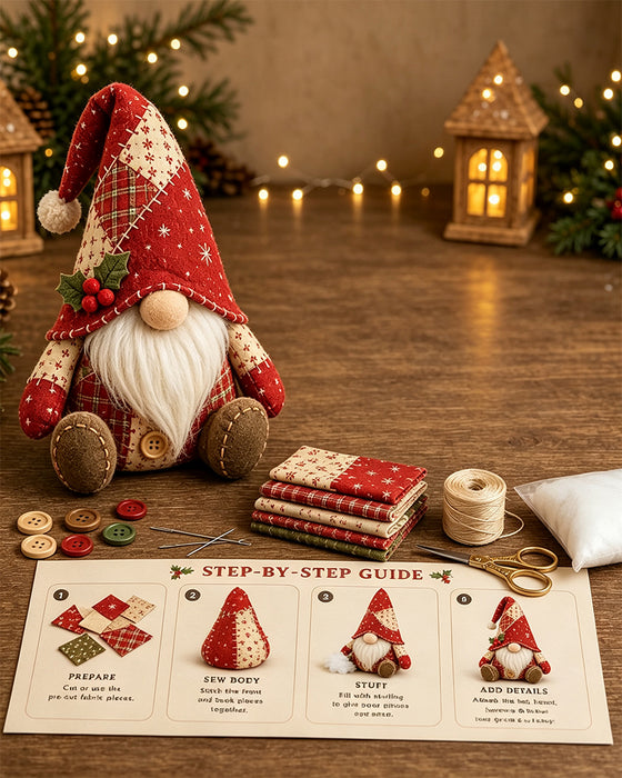 🧵 DIY Patchwork Kabouter Set – Creëer Je Eigen Schattige Kabouter 🧙‍♂️