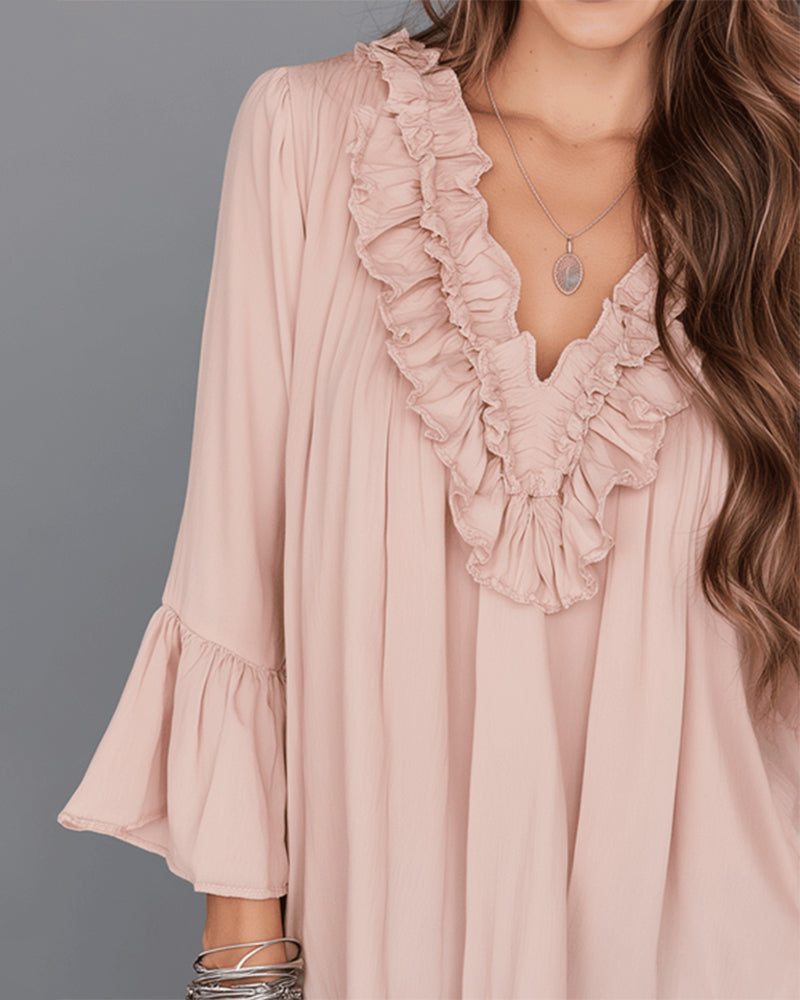 Blouse Elegante V-Hals Ruffle