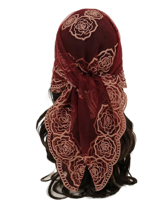 Bloemen Mesh Scallop Design Bandana