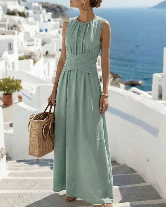 Jurk Kruising Taille Mouwloos