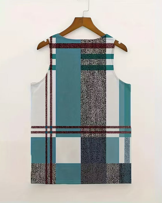 Tanktop Mouwloos Ruit