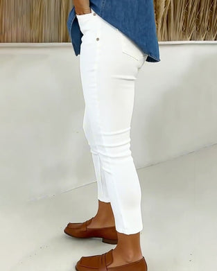 Broek Hoge Taille Slim-Fit Geknipt