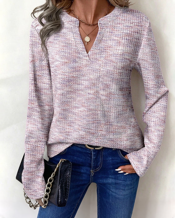Top Casual Lange Mouwen V-hals