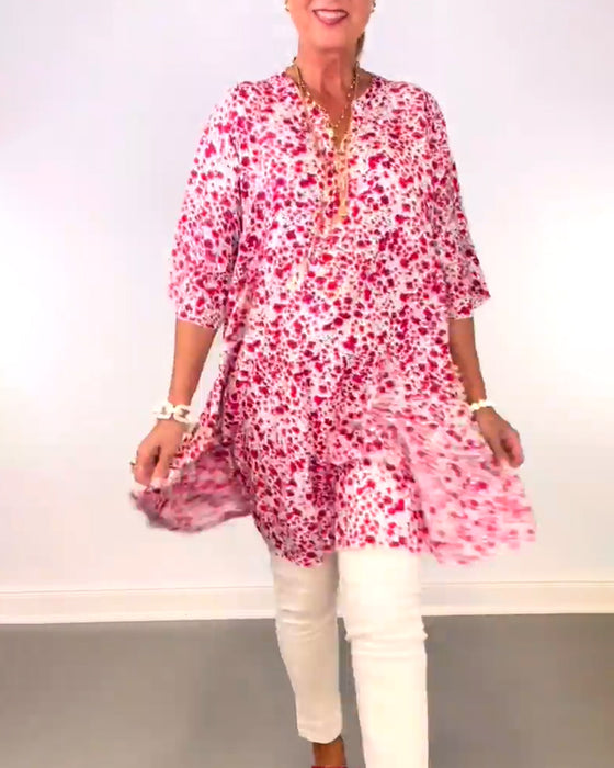 jurk met losse stijl en bloemen