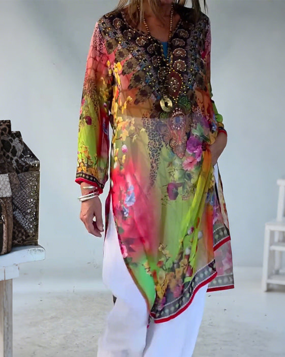 Jurk Bohemien Stijl V-Hals