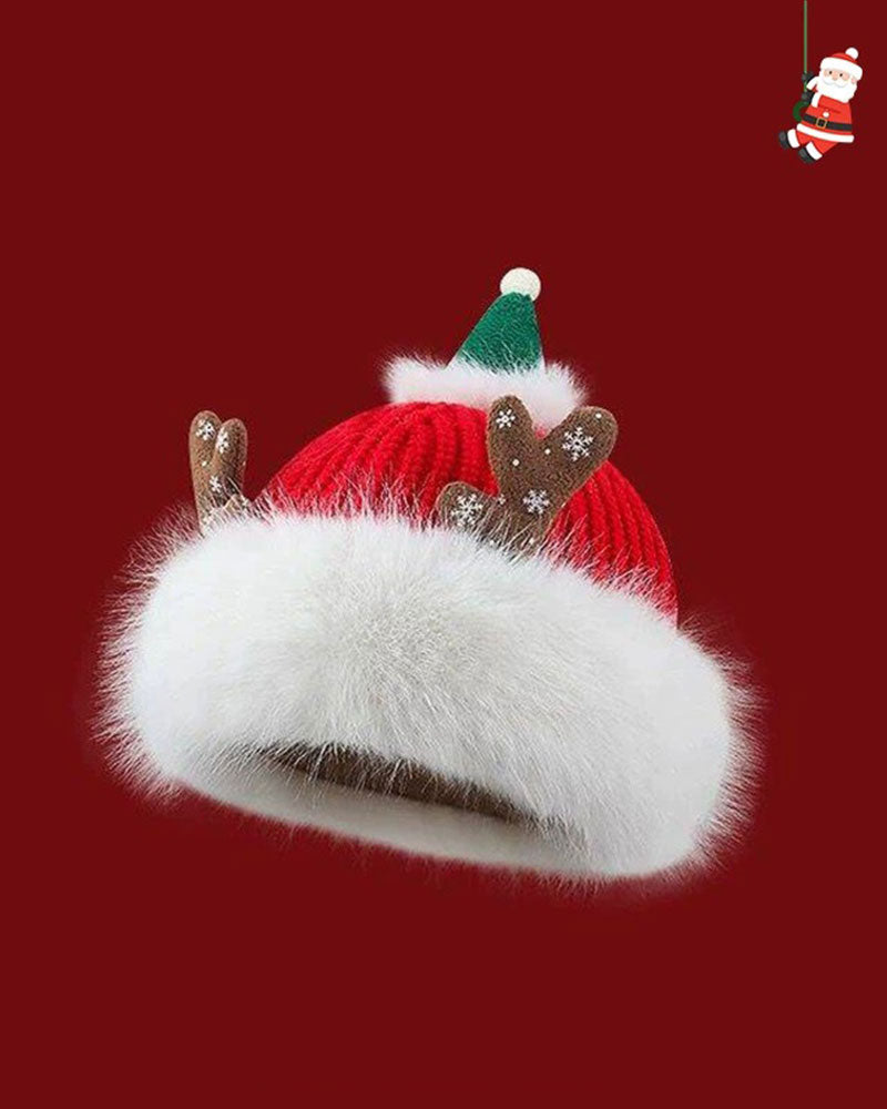 Kerststijl Festival Viering Vrolijke Gebreide Muts