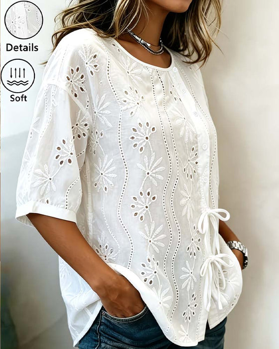 Blouse Zij Stropdas Uitsparing